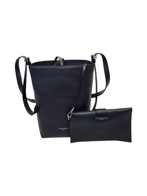 borsa donna amelia media in pelle blu Gianni Chiarini | BS11346-COMM GRN0208